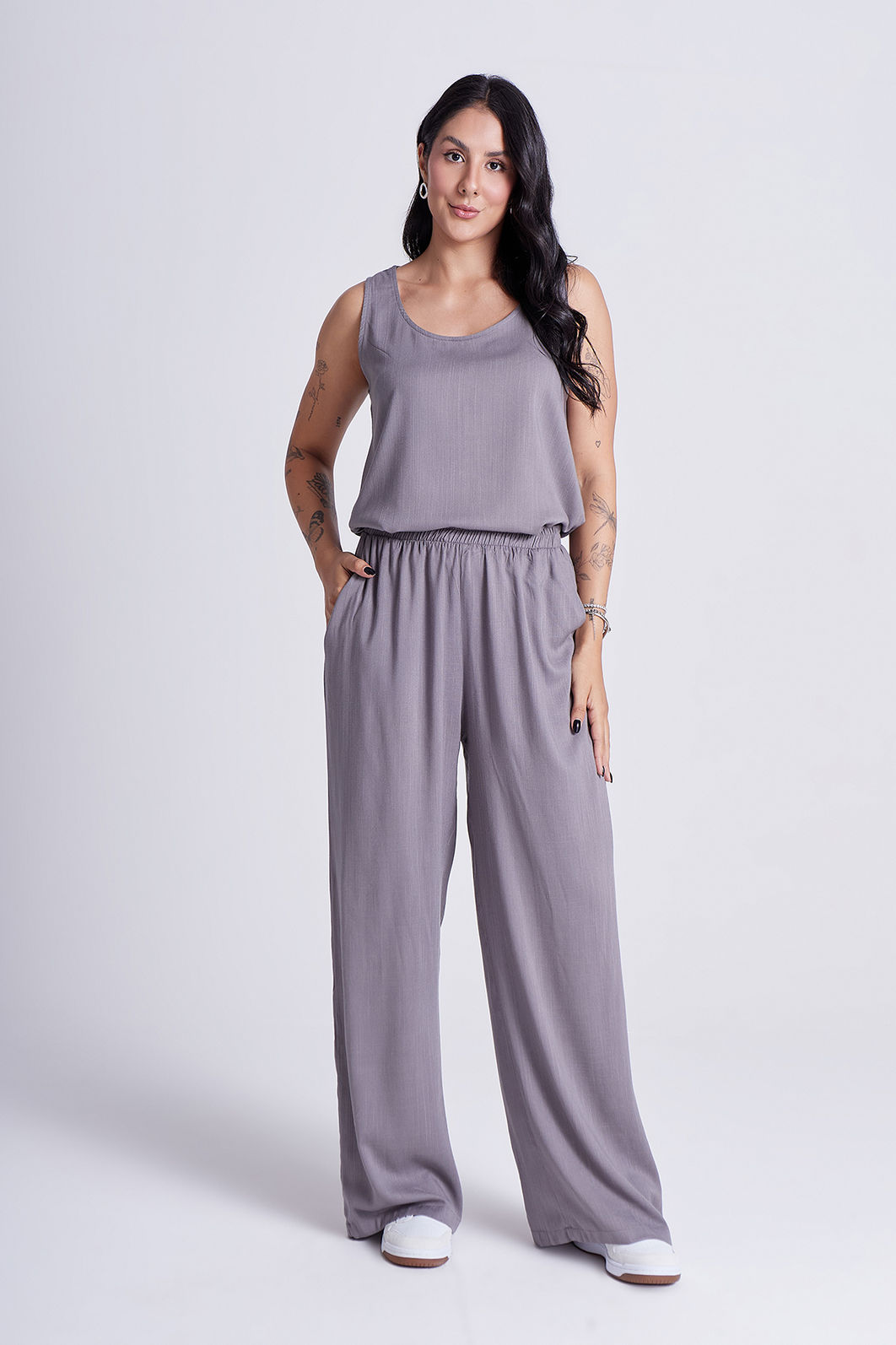 Conjunto Valentina Cinza Mineral - 2 Peças Conjunto Valentina Cinza Mineral - 2 Peças