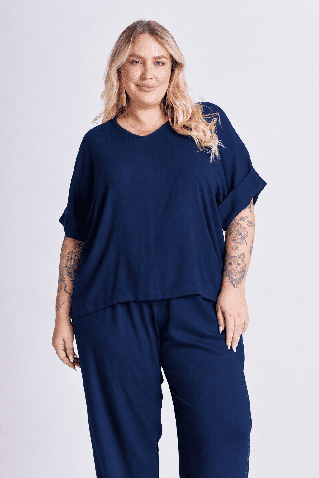 Blusa Helena Azul Marinho Blusa Helena Azul Marinho