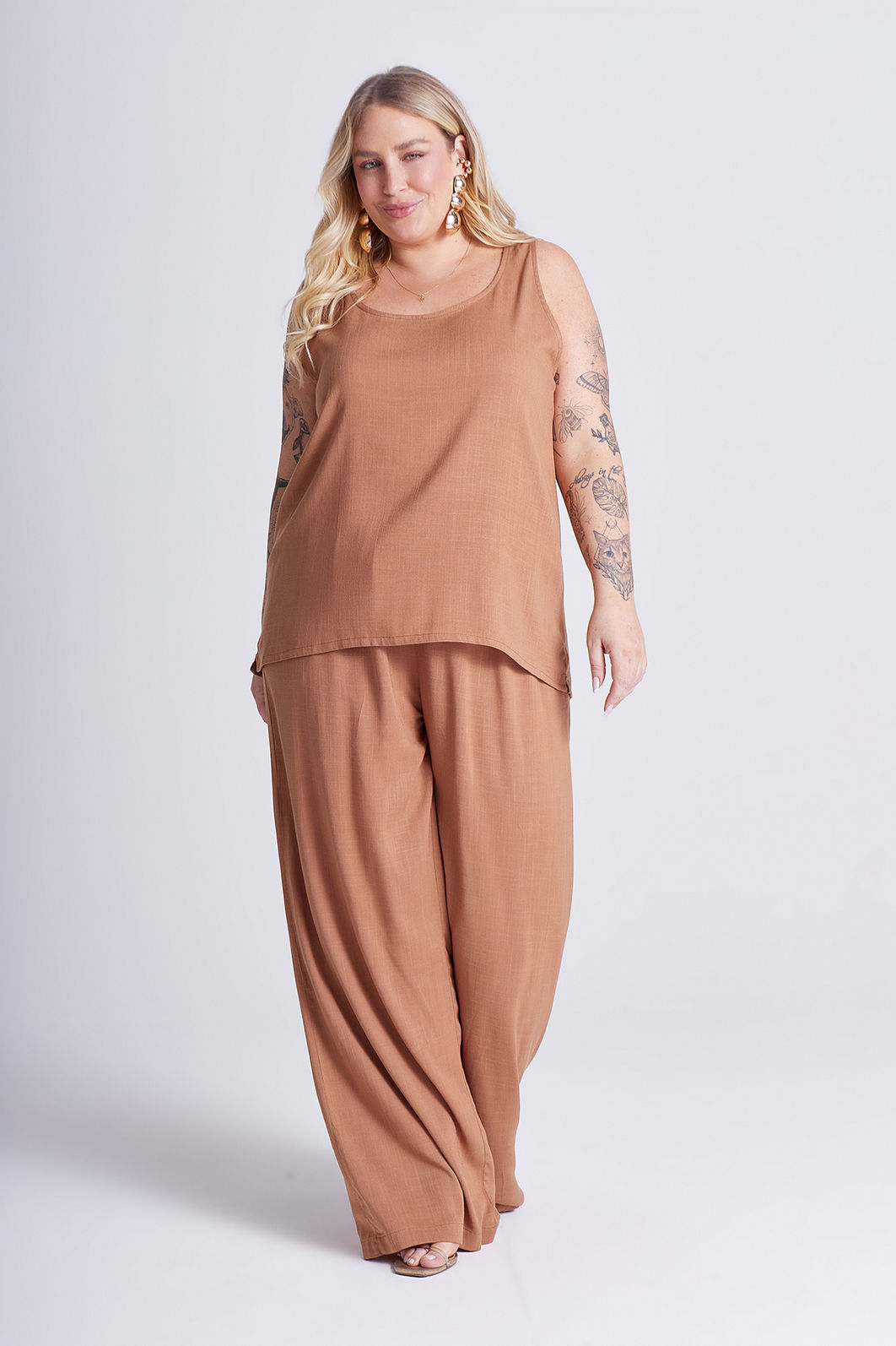 Conjunto Aline Camel - 3 Peças