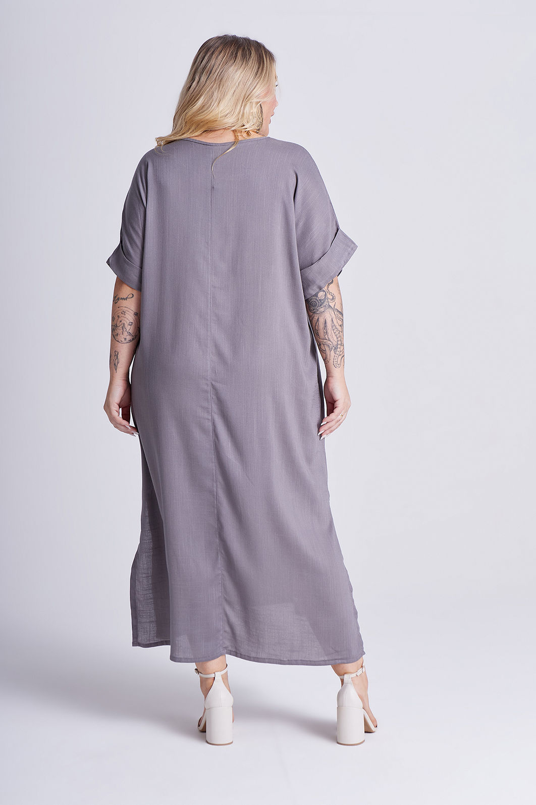 Vestido Elen Cinza Mineral Vestido Elen Cinza Mineral