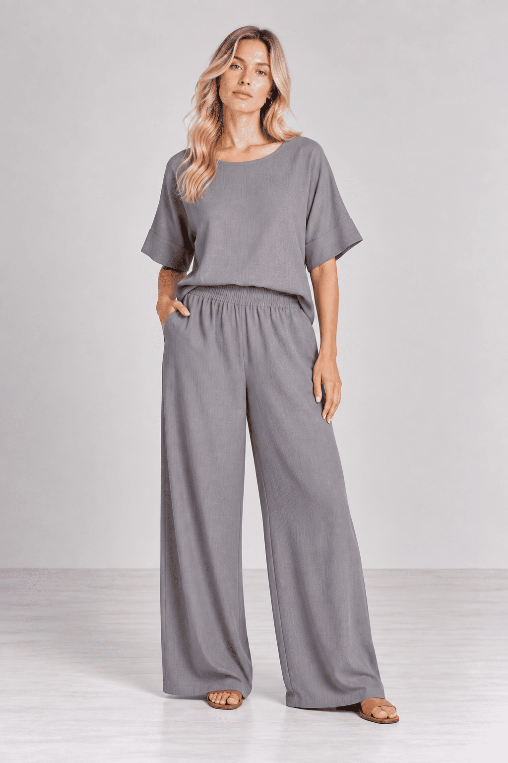 Calça Leonor Cinza Mineral Calça Leonor Cinza Mineral