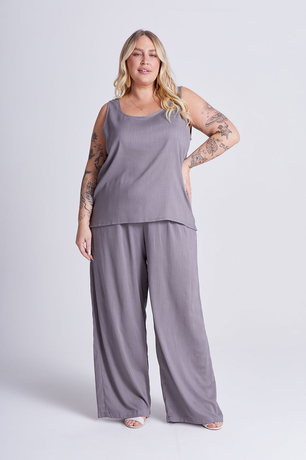 Calça Leonor Cinza Mineral Calça Leonor Cinza Mineral
