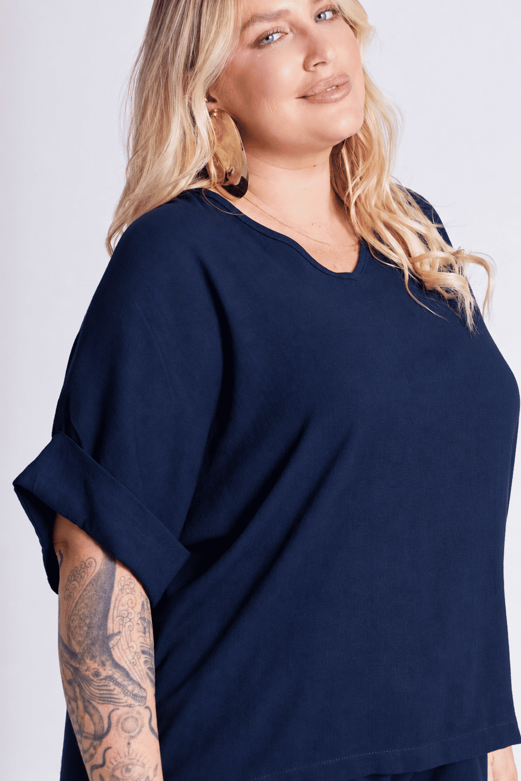 Blusa Helena Azul Marinho Blusa Helena Azul Marinho