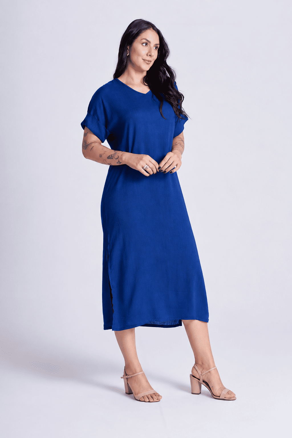 Vestido Elen Azul Galáxia Vestido Elen Azul Galáxia