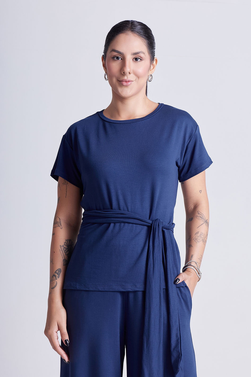 Blusa Cora Azul Marinho Blusa Cora Azul Marinho