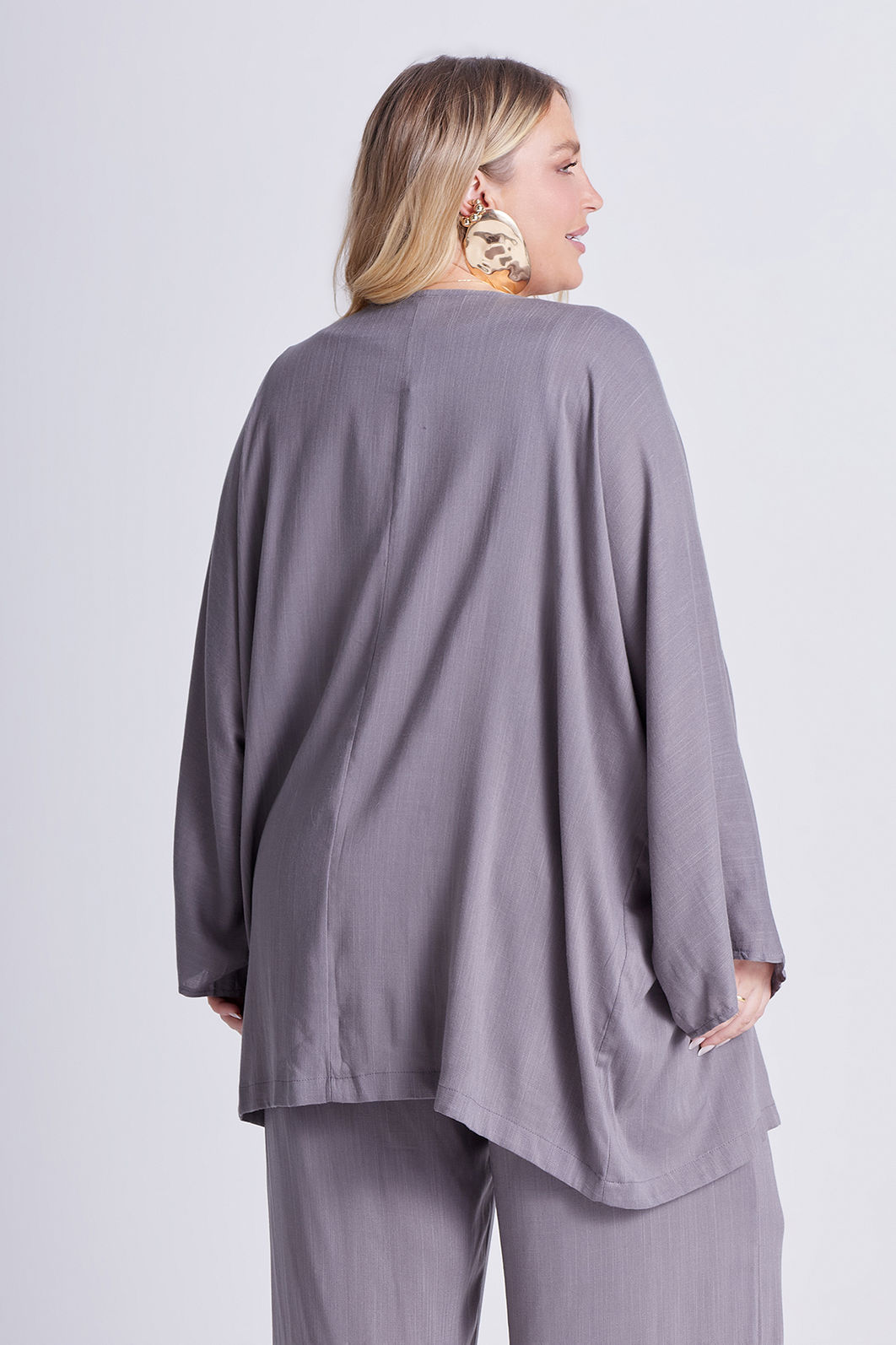 Kimono Aline Cinza Mineral Kimono Aline Cinza Mineral