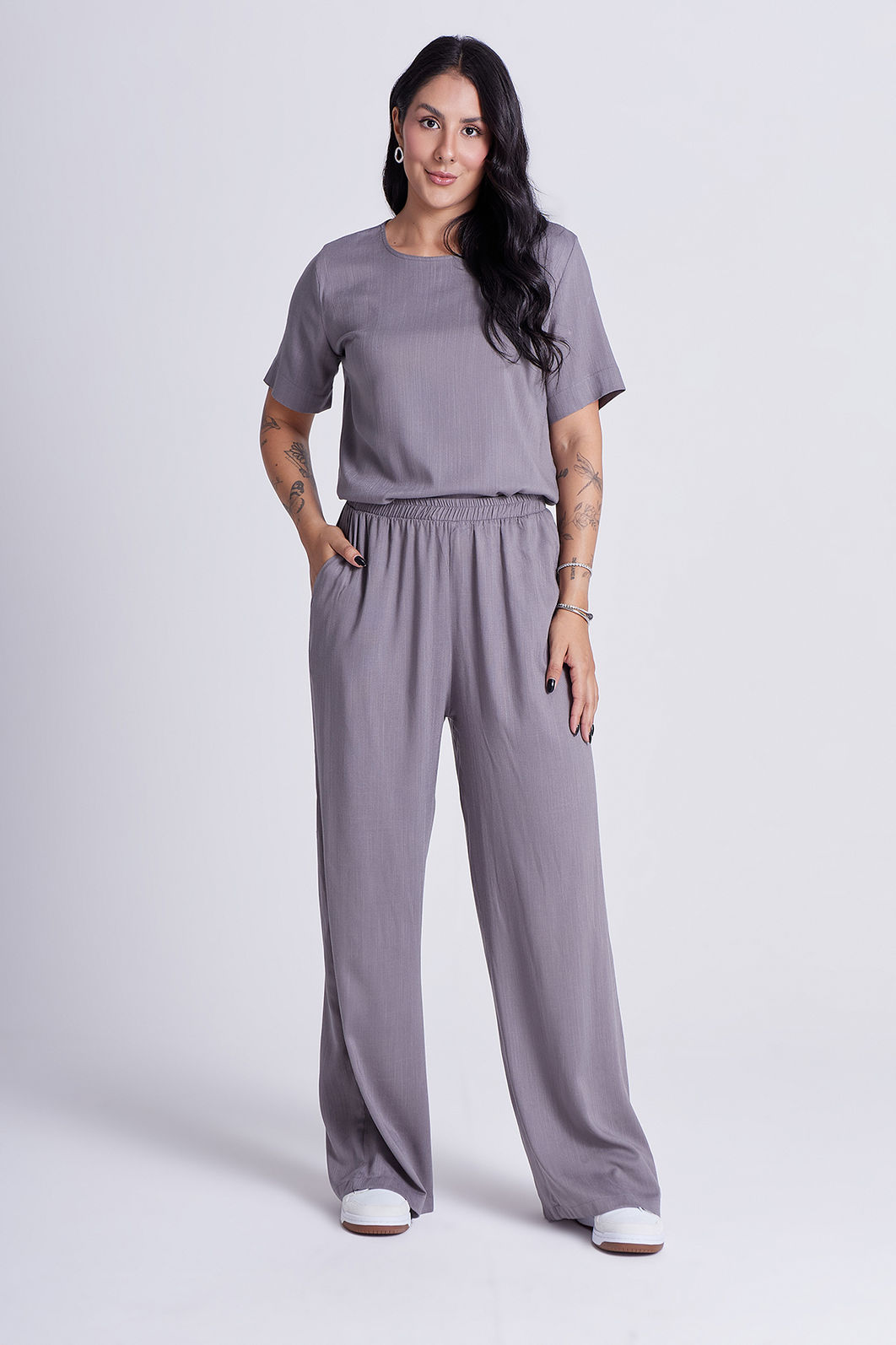 Blusa Chloe Cinza Mineral Blusa Chloe Cinza Mineral