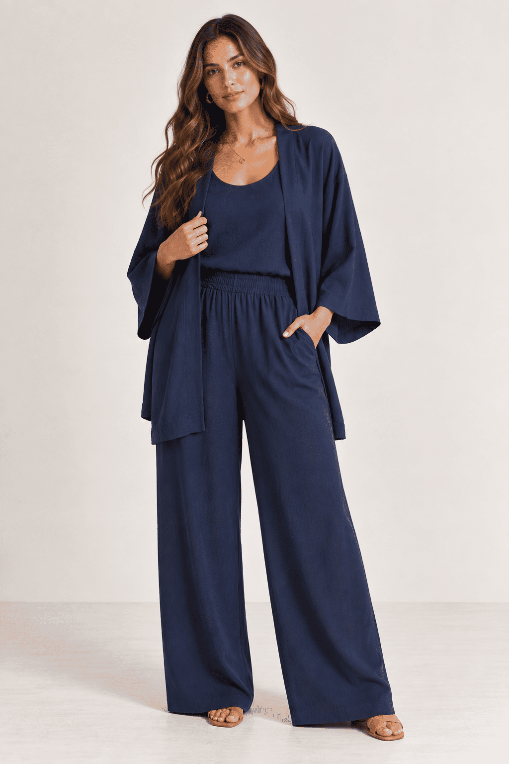Conjunto Aline Azul Marinho - 3 Peças Conjunto Aline Azul Marinho - 3 Peças