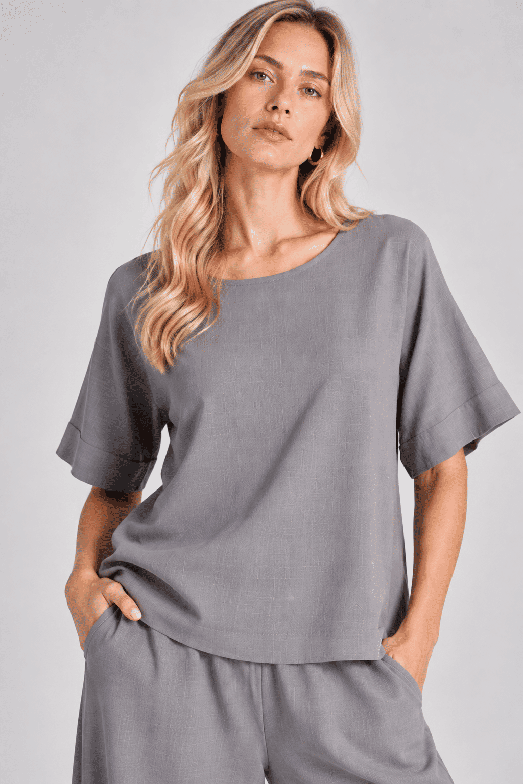 Blusa Chloe Cinza Mineral Blusa Chloe Cinza Mineral