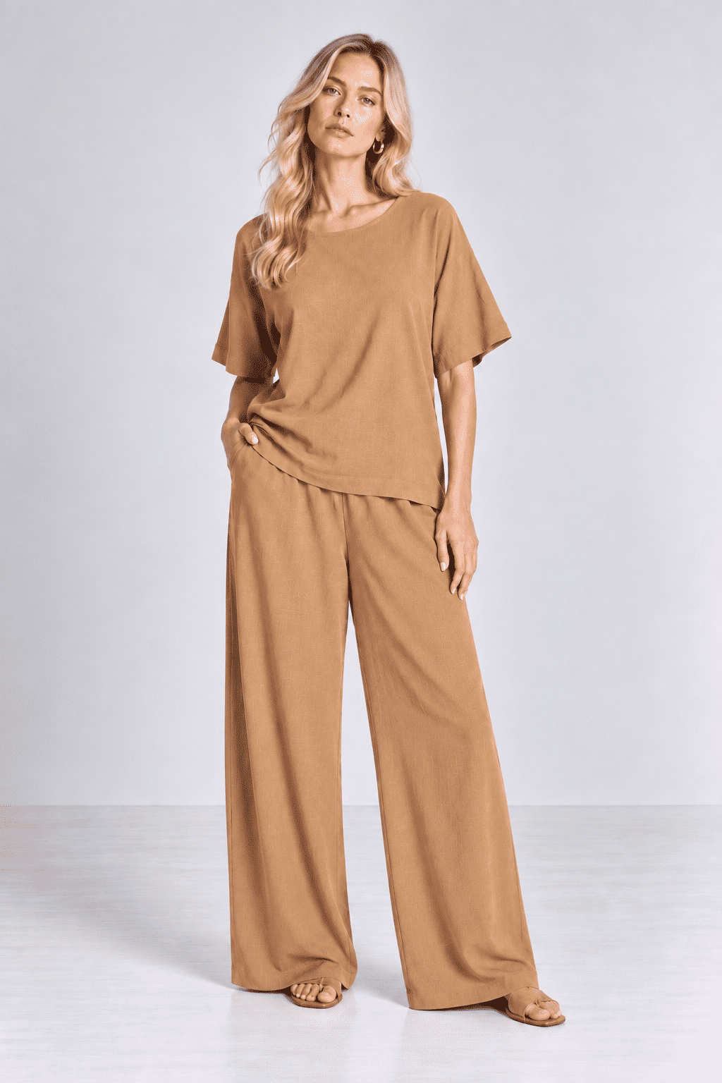 Calça Leonor Camel Calça Leonor Camel