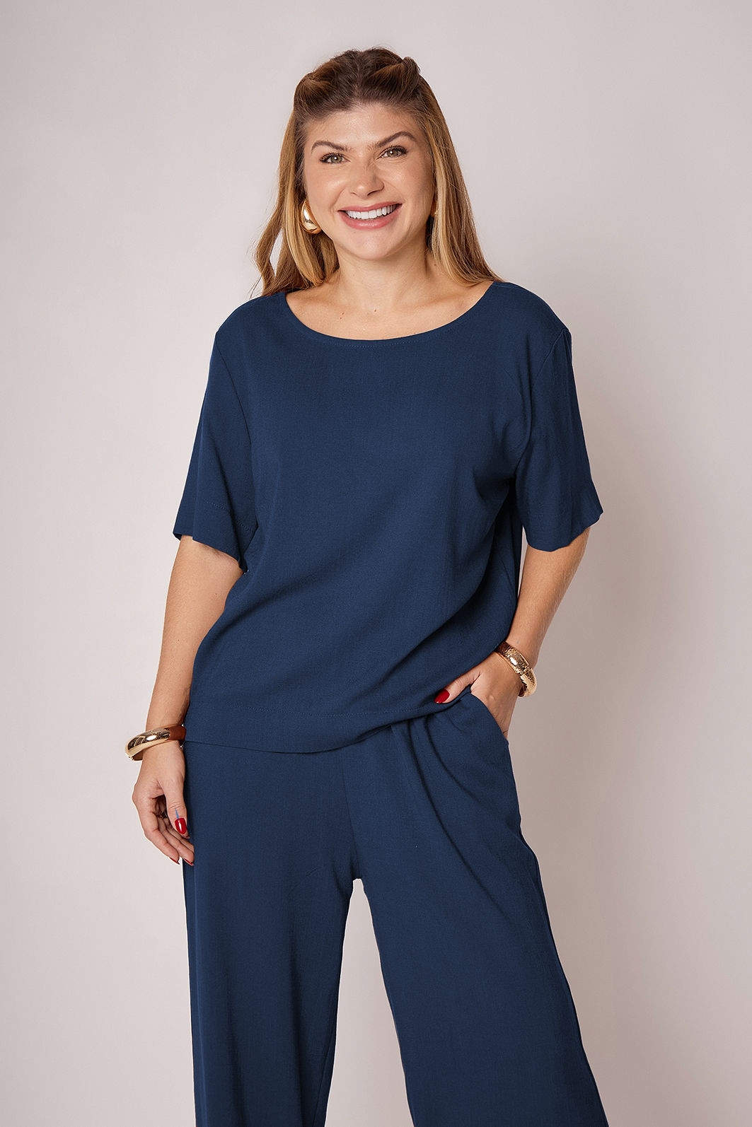 Blusa Chloe Azul Marinho Blusa Chloe Azul Marinho