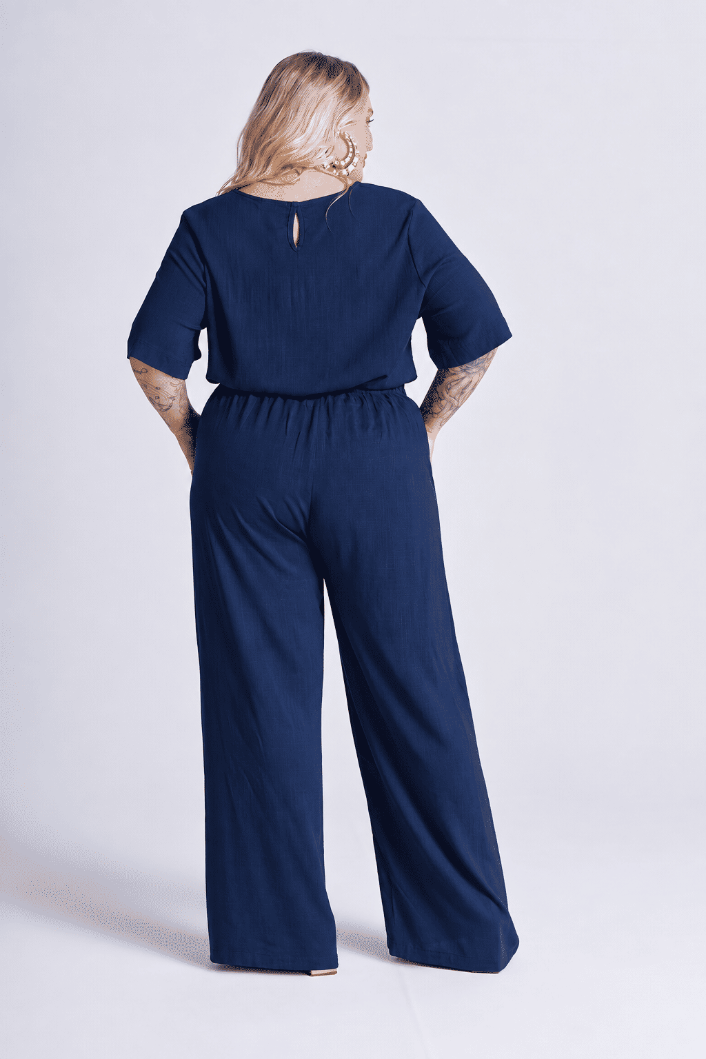 Calça Leonor Azul Marinho Calça Leonor Azul Marinho