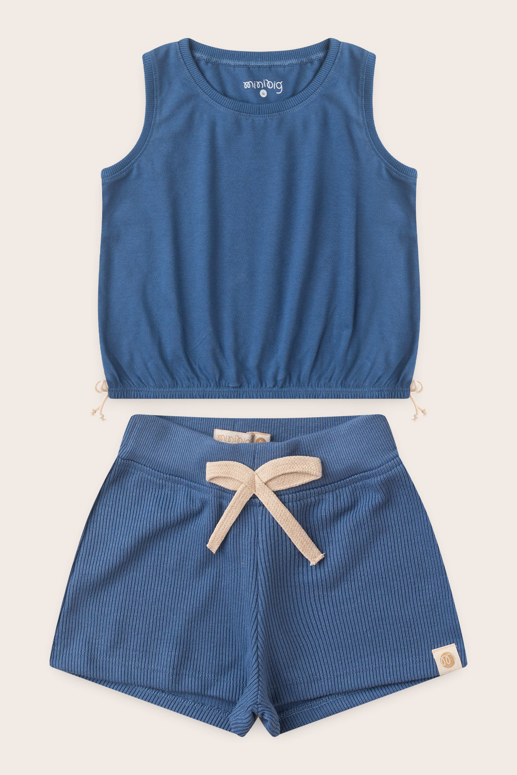 Conjunto Menina Regata Azul Anil e Shorts Azul Anil Conjunto Menina Regata Azul Anil e Shorts Azul Anil