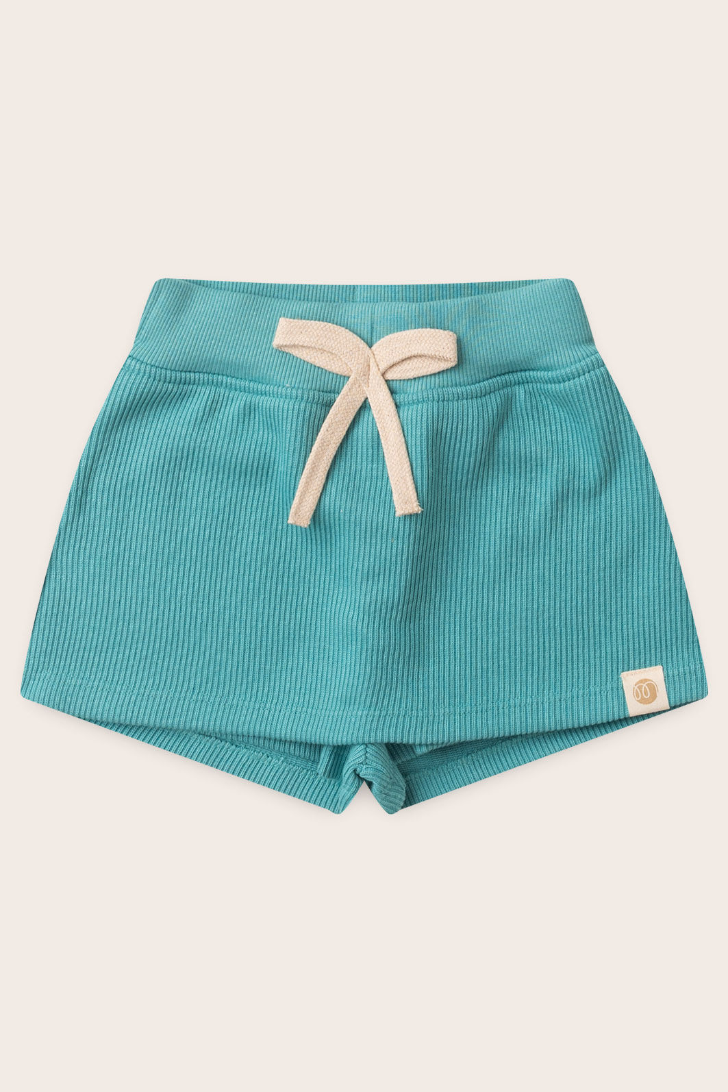 Shorts Saia Menina Moletom Texturizado Algodão Sustentável - Verde Acqua