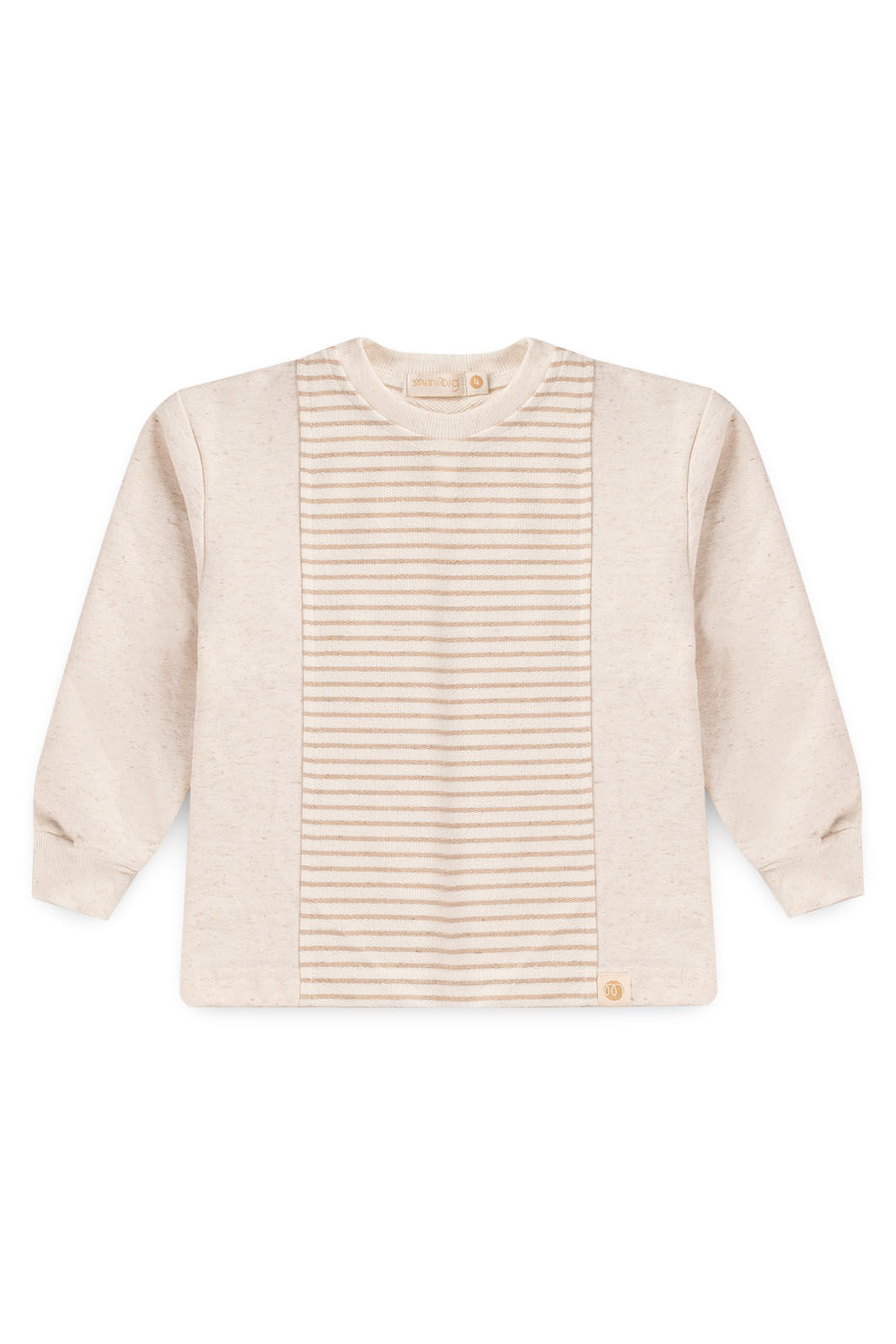 Blusa Infantil Moletom Duo Super Sustentável e Fio Reciclado Sustentável - Off Natural / Listrado Blusa Infantil Moletom Duo Super Sustentável e Fio Reciclado Sustentável - Off Natural / Listrado