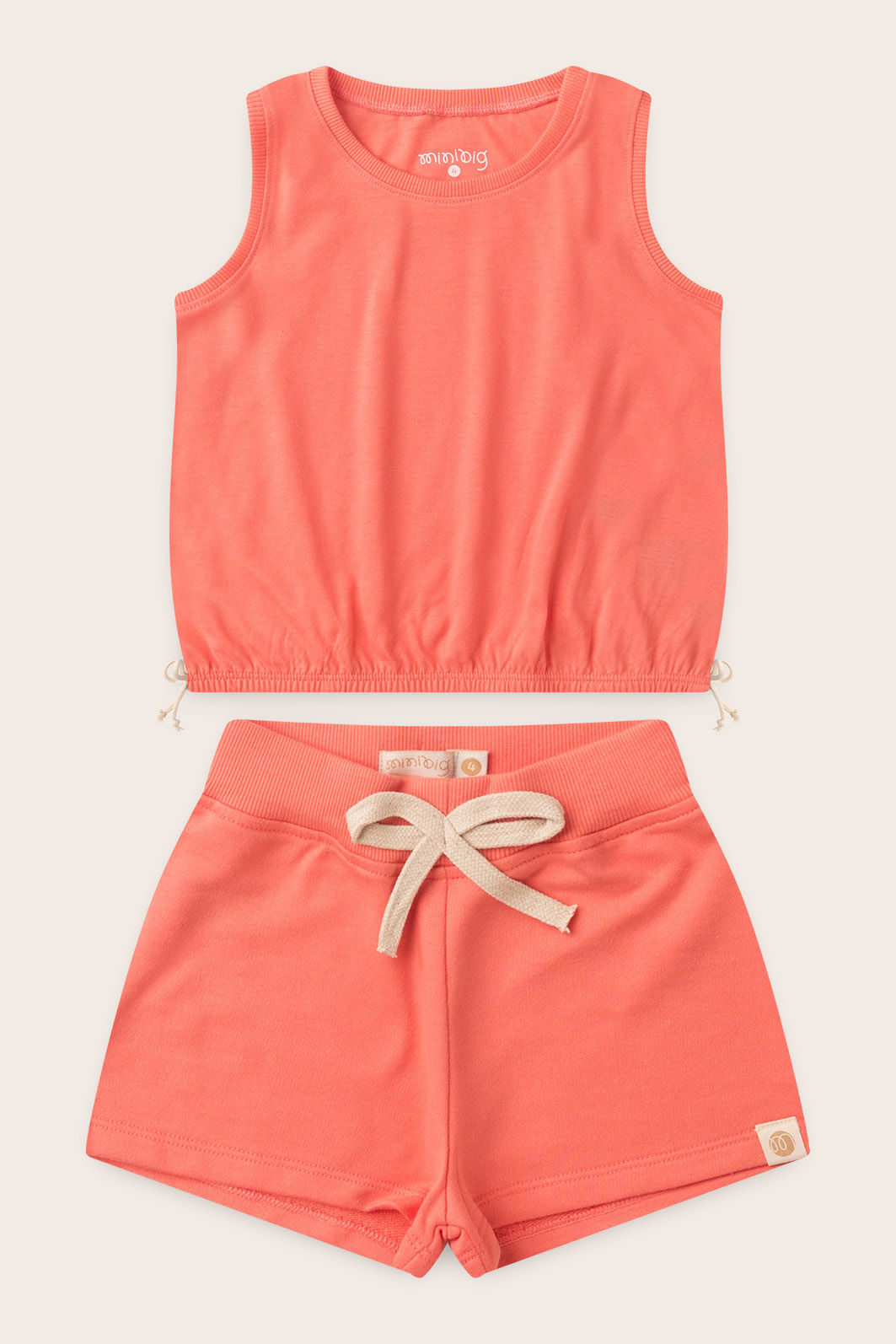 Conjunto Menina Regata Rosa Coral e Shorts Rosa Coral Conjunto Menina Regata Rosa Coral e Shorts Rosa Coral