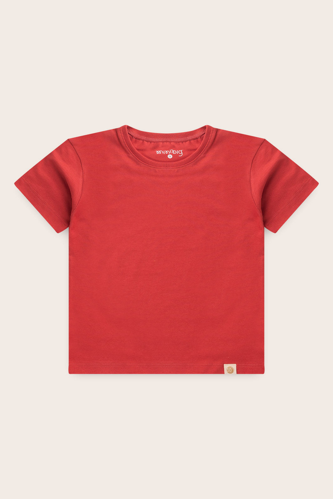 Conjunto Menino Camiseta Vermelho Cedro e Bermuda Listrado Off - Bege Conjunto Menino Camiseta Vermelho Cedro e Bermuda Listrado Off - Bege