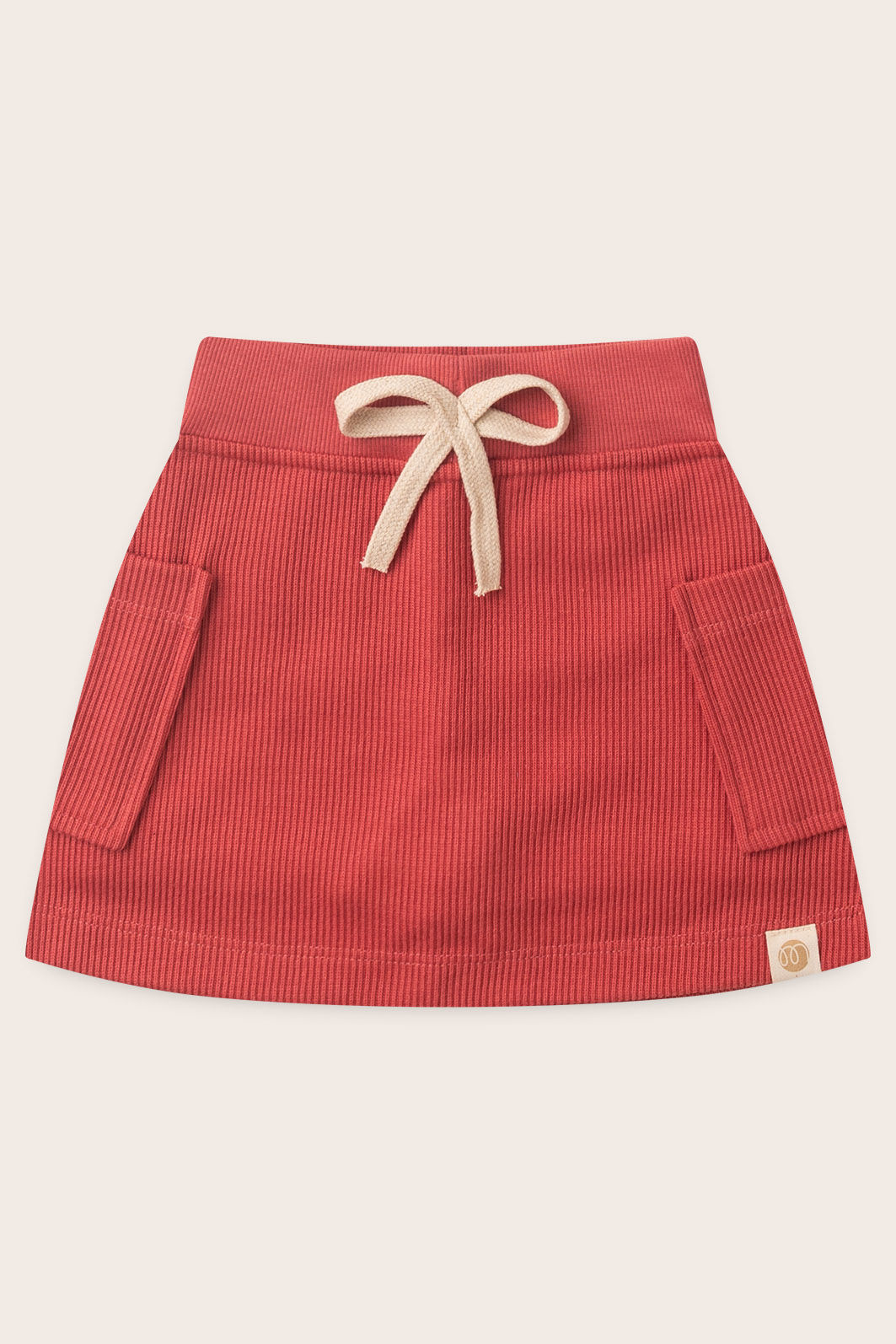 Saia Menina Com Shorts Moletom Texturizado Algodão Sustentável - Vermelho Cedro Saia Menina Com Shorts Moletom Texturizado Algodão Sustentável - Vermelho Cedro