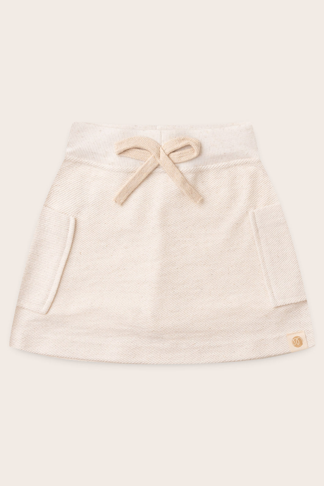 Conjunto Menina Blusa Box Manga Curta Azul Turquesa e Saia com Shorts Off Natural