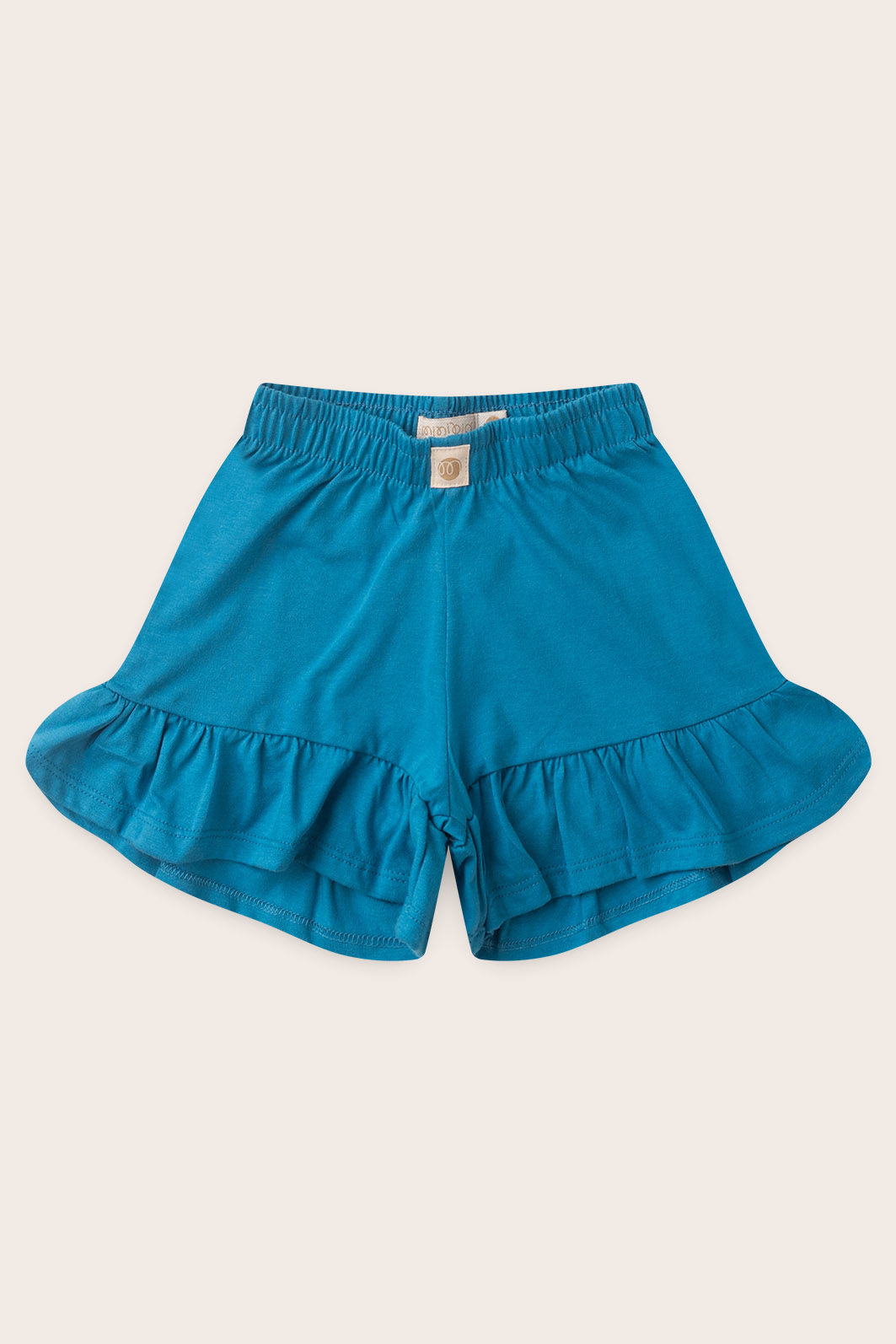 Shorts Babado Menina 100% Sustentável - Azul Turquesa