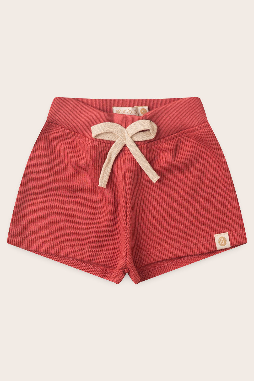 Shorts Menina Moletom Texturizado Algodão Sustentável - Vermelho Cedro