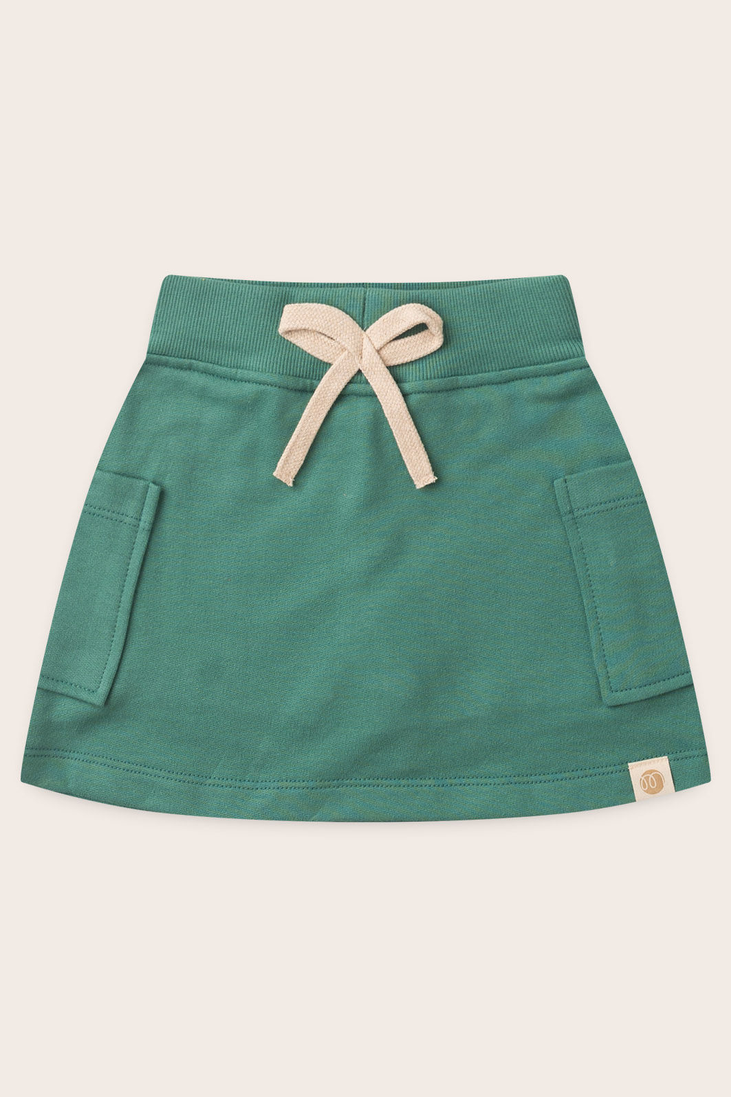 Saia Menina Com Shorts Moletom 100% Algodão Sustentável - Verde Folha