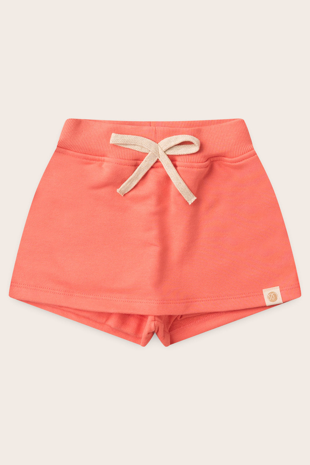 Shorts Saia Menina 100% Algodão Sustentável - Rosa Coral Shorts Saia Menina 100% Algodão Sustentável - Rosa Coral
