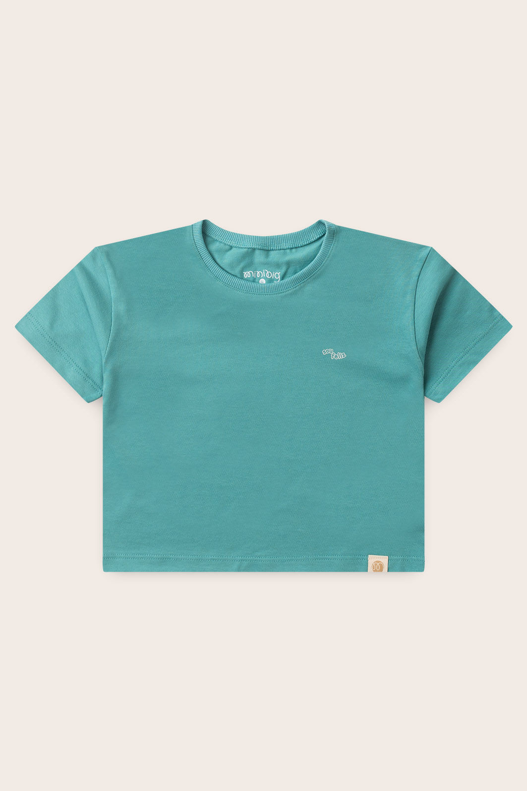 Conjunto Menina Blusa Box Manga Curta Verde Acqua e Shorts Rosa Coral Conjunto Menina Blusa Box Manga Curta Verde Acqua e Shorts Rosa Coral