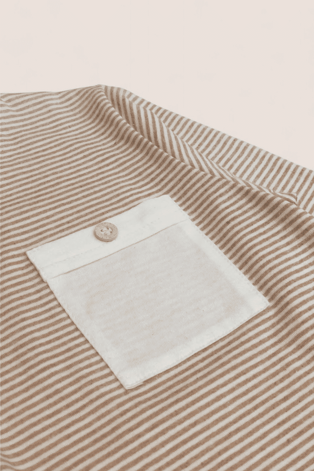 Conjunto Infantil Menino de Camiseta Longa e Calça Jogger - Listrado Off-Bege / Bege Kraft