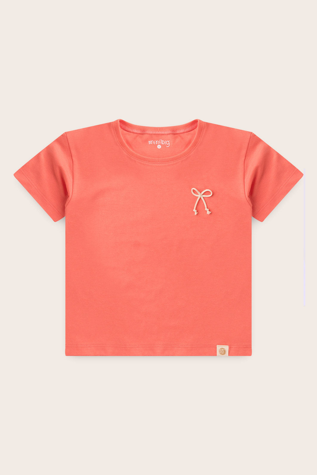 Conjunto Menina Blusa Over Manga Curta Rosa Coral e Shorts Babado - Rosa Coral
