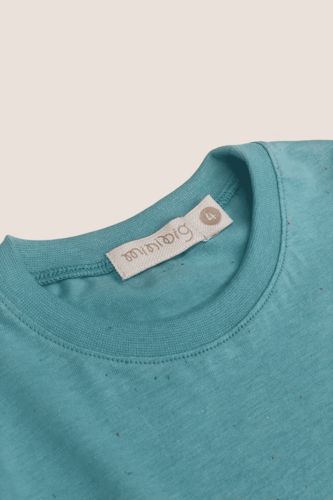 Conjunto Infantil Menino de Camiseta Longa e Calça Jogger - Verde Acqua / Bege Kraft