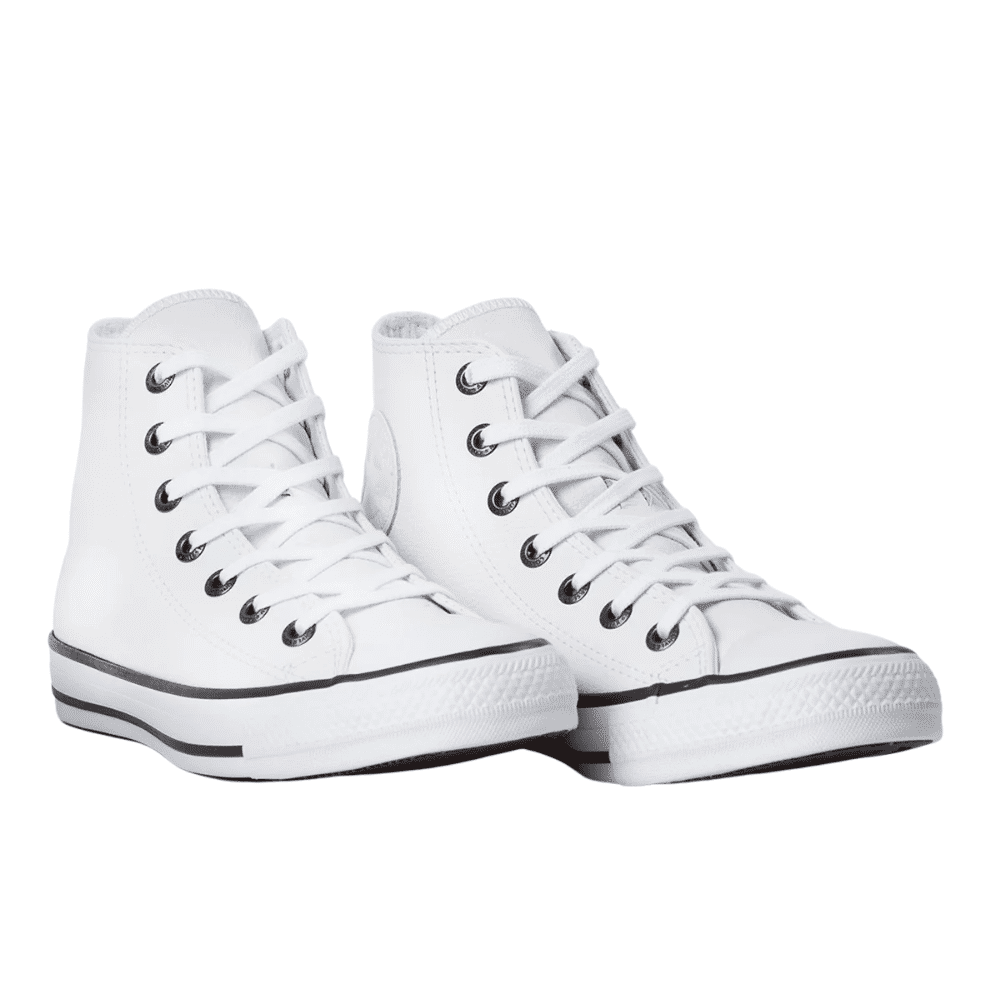 Tênis converse all star chuck store taylor cano alto couro branco