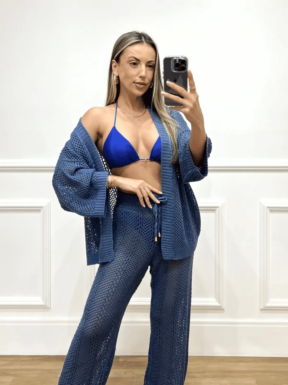 Conjunto Feminino Kimono e Calça Arrastão com Shorts