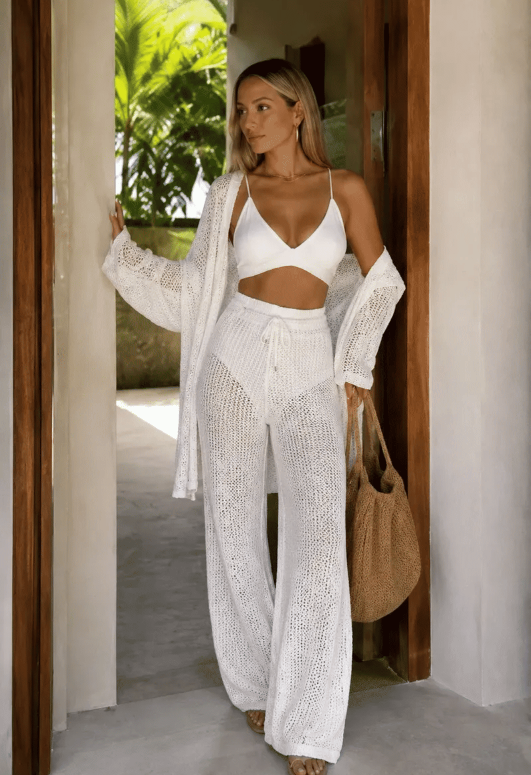 Kimono Feminino de Tricô Vazado Kimono Feminino de Tricô Vazado