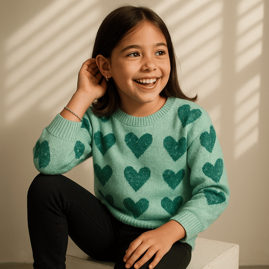 SUÉTER CORAÇÕES EM LINKS