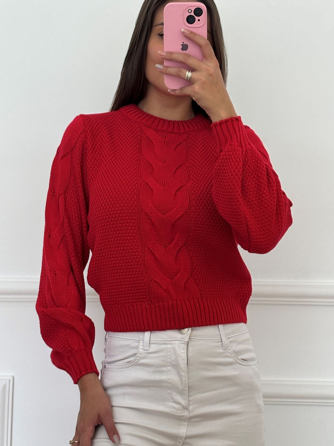 Blusa Feminina de Tricô Encorpado com Textura e Modelagem Ampla Blusa Feminina de Tricô Encorpado com Textura e Modelagem Ampla
