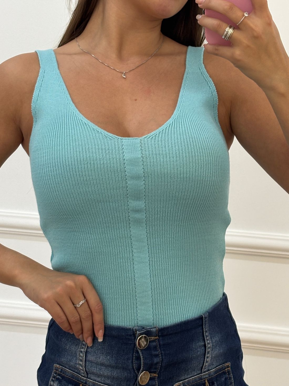 Regata femininatricot blusa sem manga trico modal alça larga Regata femininatricot blusa sem manga trico modal alça larga