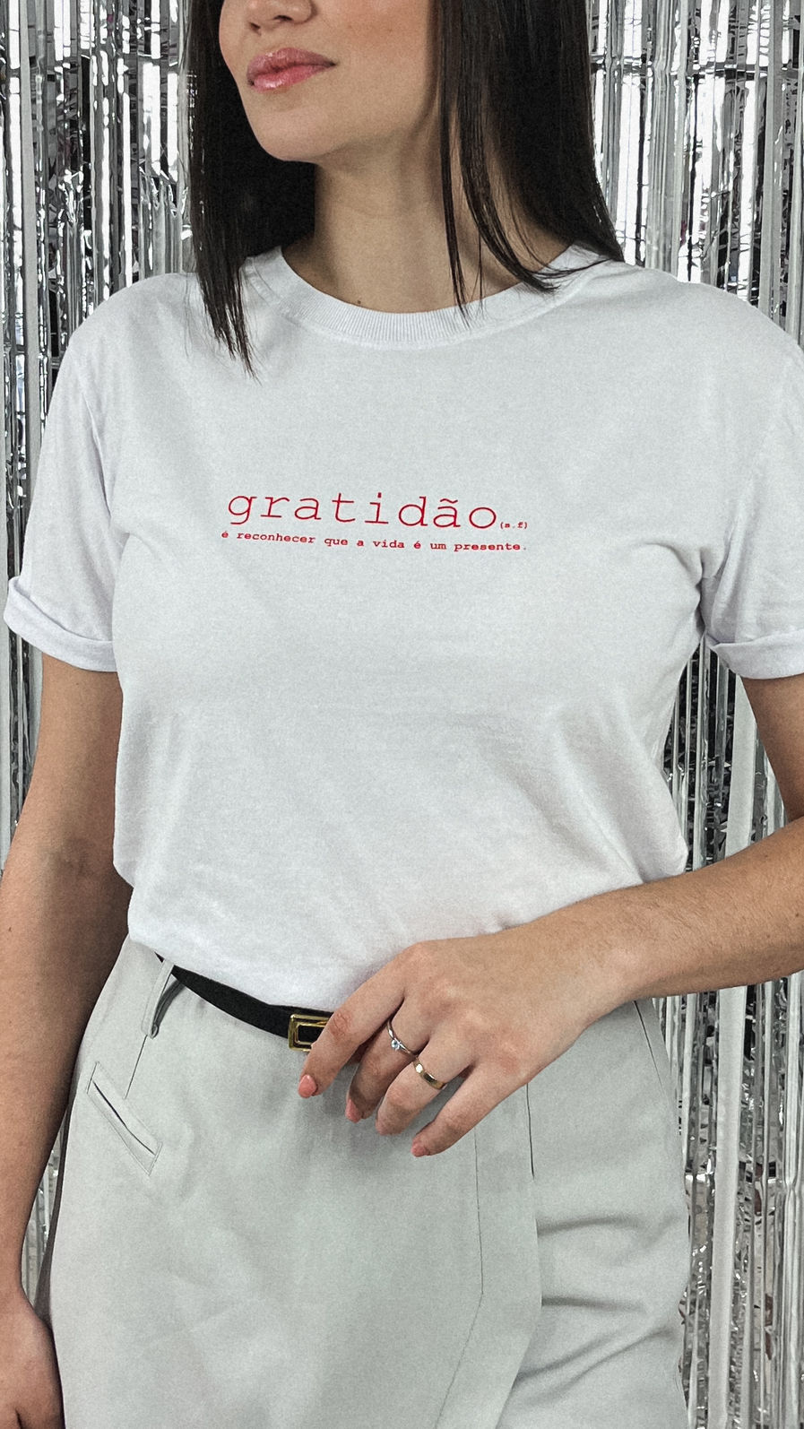 Tshirt Premium - Gratidão - Branca Tshirt Premium - Gratidão - Branca