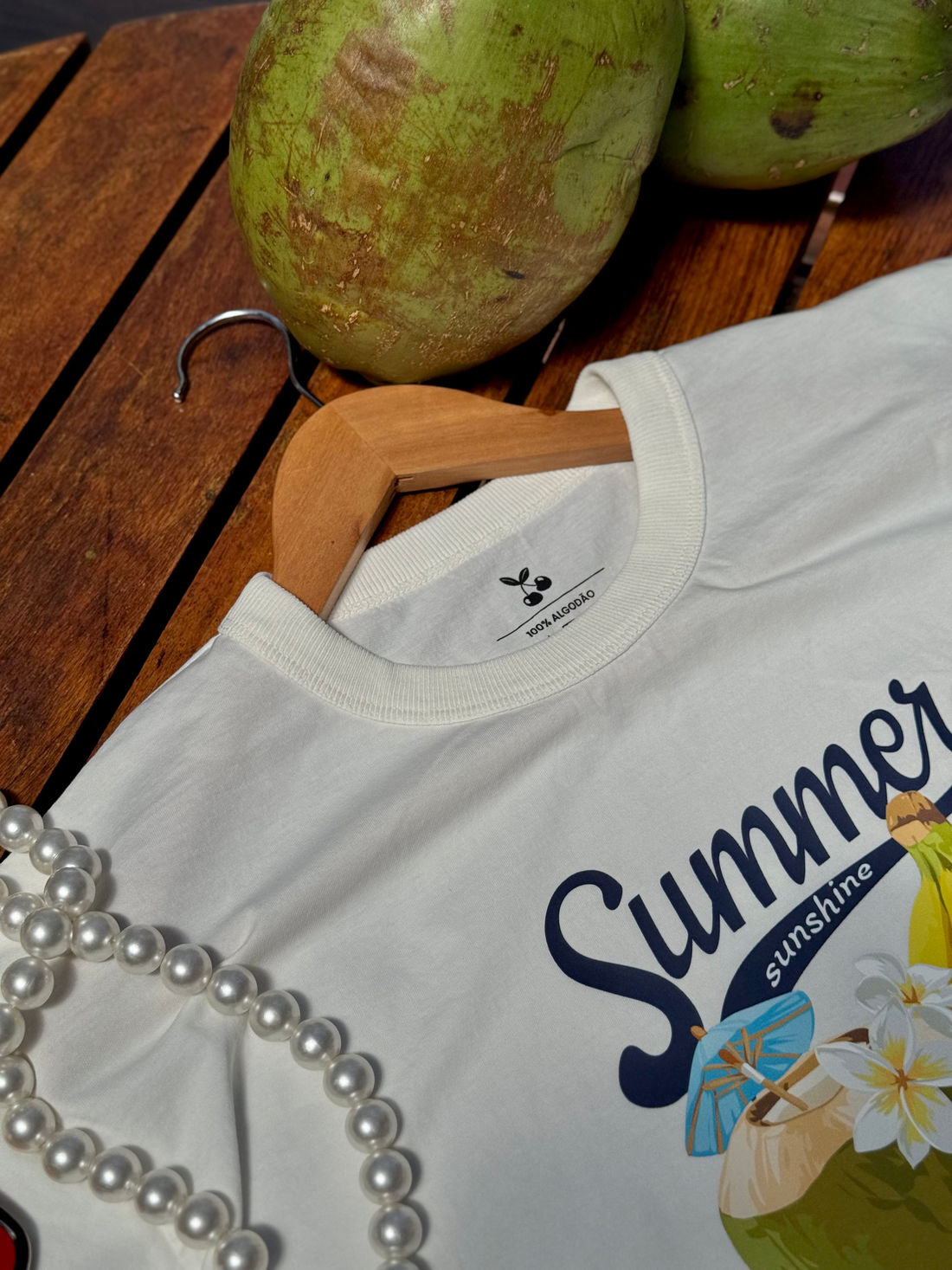 T-shirt Oversized - Tropical Fruit DTF - Off White