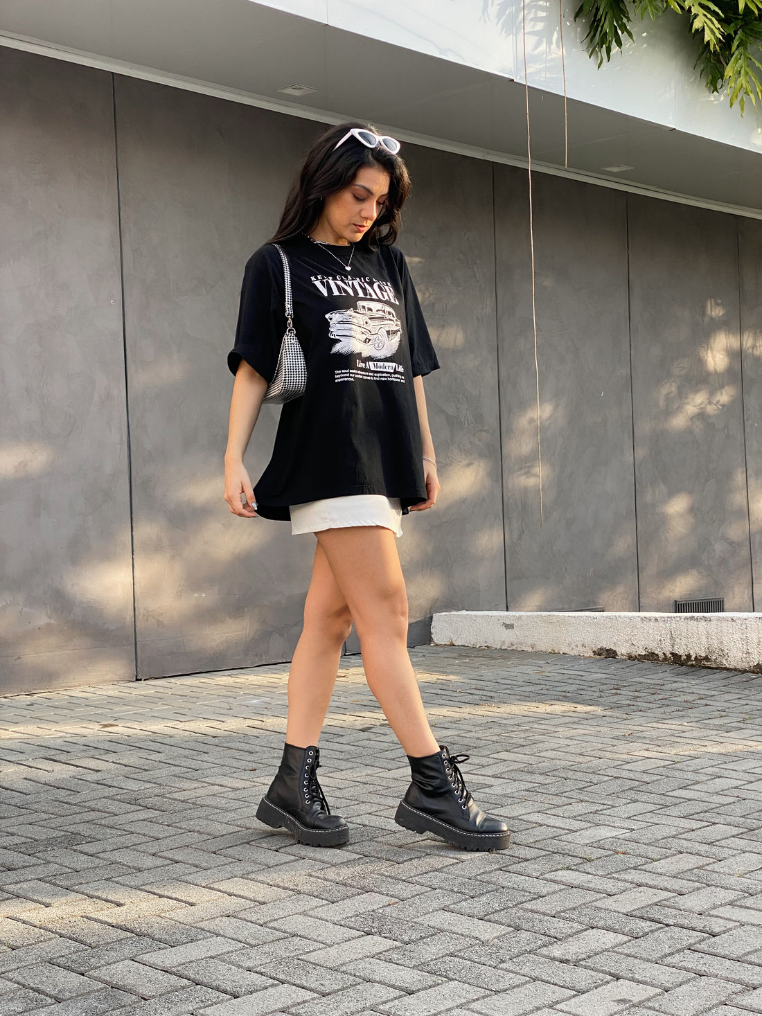 T-shirt Oversized - Vintage - Preta T-shirt Oversized - Vintage - Preta