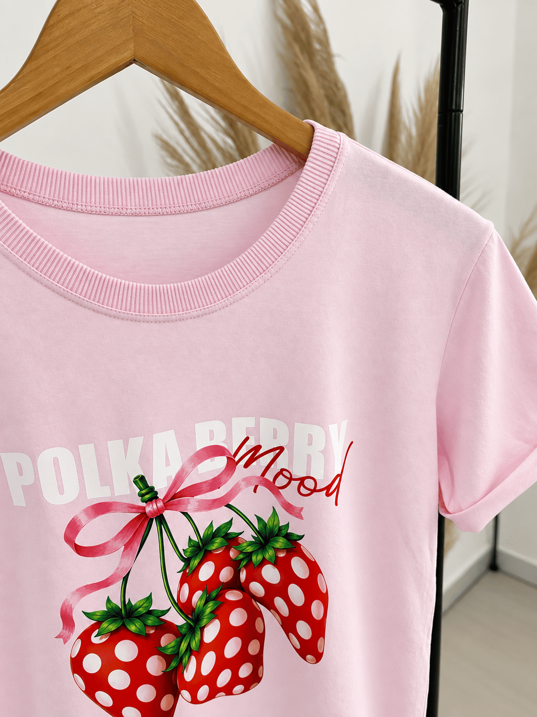 Tshirt Premium - Polka Berr Mood - Rosa Bebê Tshirt Premium - Polka Berr Mood - Rosa Bebê