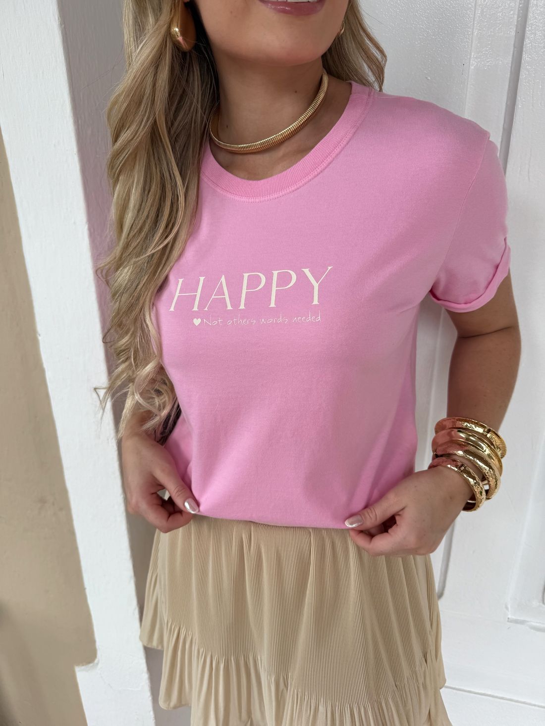 Tshirt Premium - Happy - Rosa Tshirt Premium - Happy - Rosa