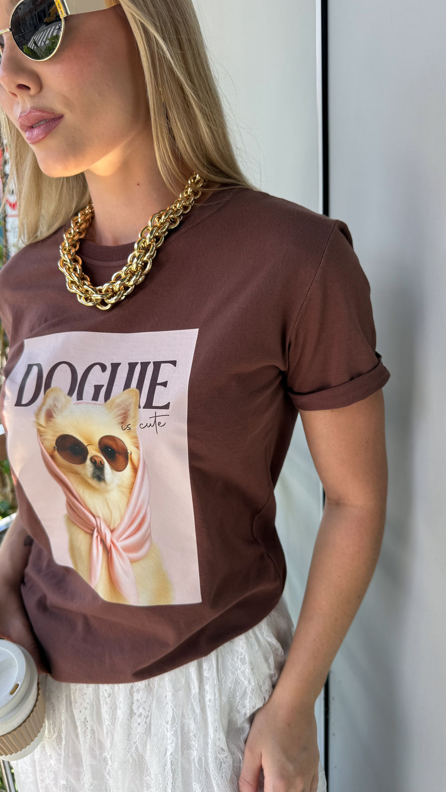 Tshirt Premium - Doguie DTF - Marrom Tshirt Premium - Doguie DTF - Marrom