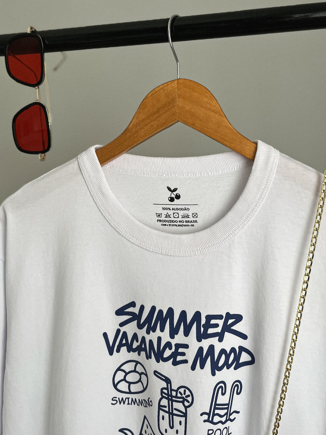 T-shirt Oversized - Summer Vacance - Branca T-shirt Oversized - Summer Vacance - Branca