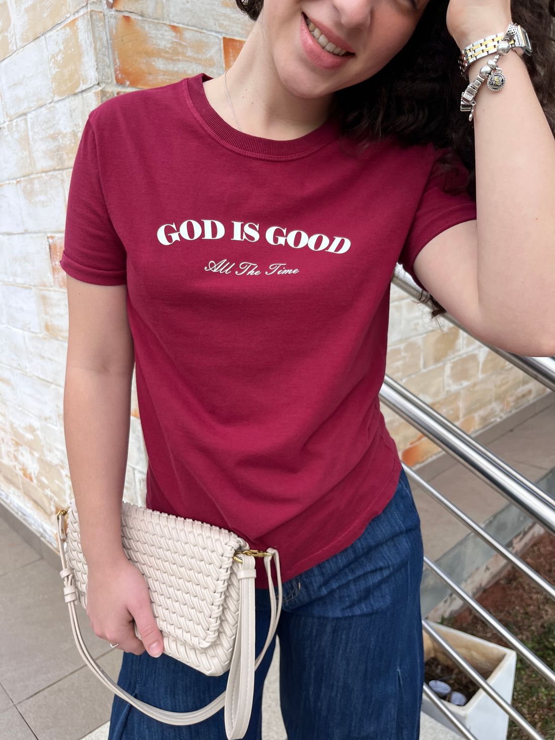 Tshirt Premium - God is Good DTF - Vinho Tshirt Premium - God is Good DTF - Vinho