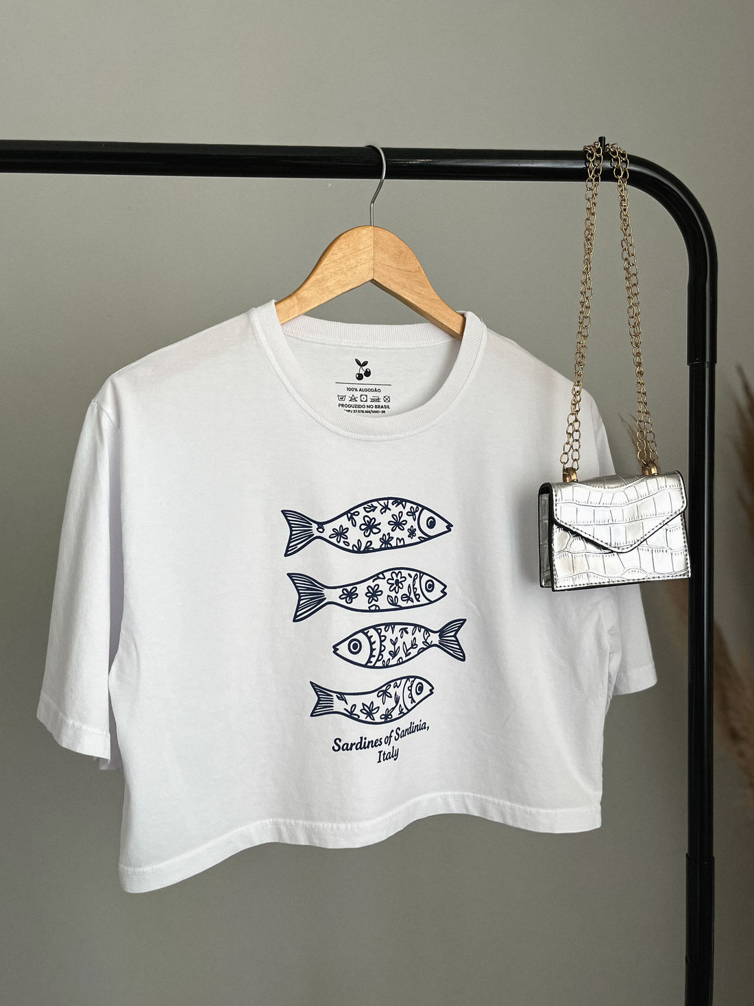 Cropped Oversized - Sardines Italy - Branca Cropped Oversized - Sardines Italy - Branca