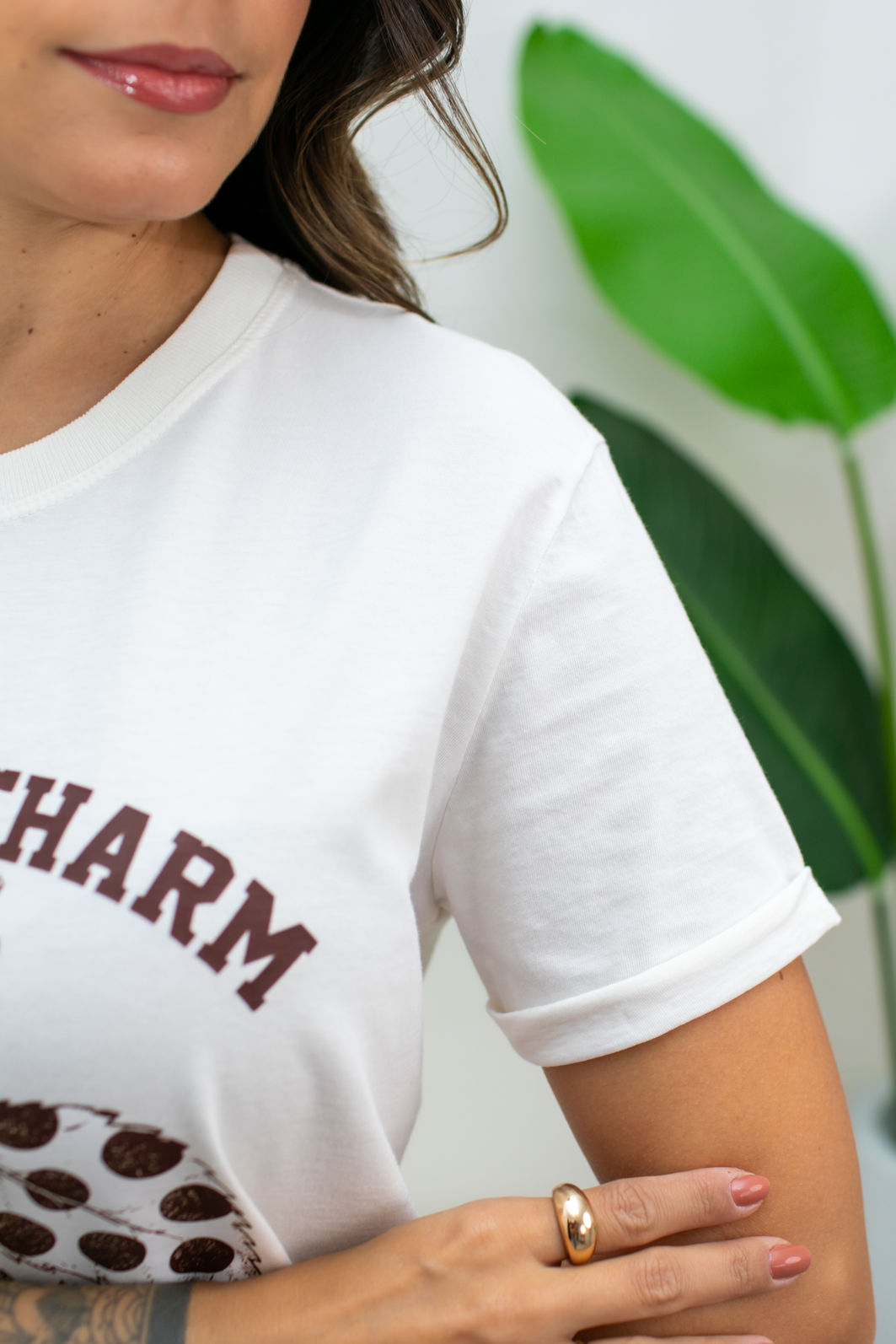 Tshirt Premium - Spotted Charm Morango - Off White