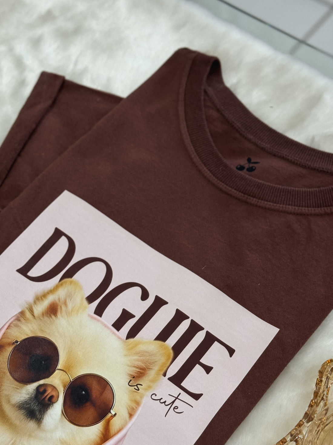 Tshirt Premium - Doguie DTF - Marrom Tshirt Premium - Doguie DTF - Marrom