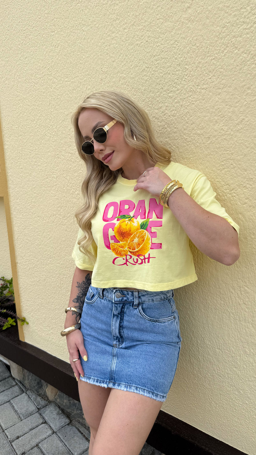 Cropped Oversized - Orange - Amarelo Cropped Oversized - Orange - Amarelo