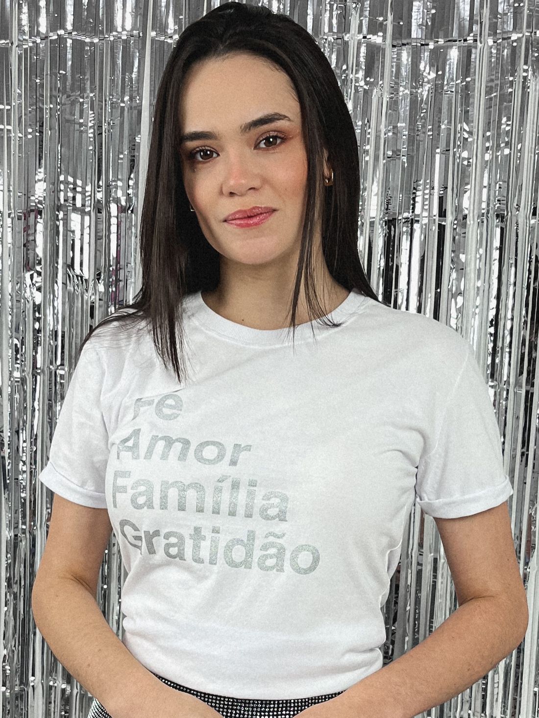 Tshirt Premium - Fé, Amor, Família - Branco Tshirt Premium - Fé, Amor, Família - Branco